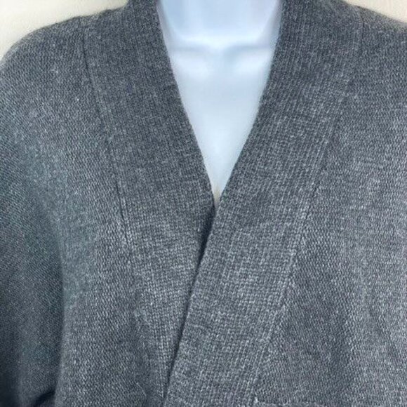Vintage Womens Angora Wool Celtic Cable Knit Open Cardigan Sweater Large Neutral - Picture 7 of 9